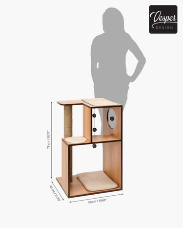 Catit Vesper Cat Furniture V-Box - Walnut/Large